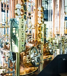 Copper stills in the Monkey 47 distillery