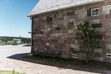 Stone wall of the old granary building