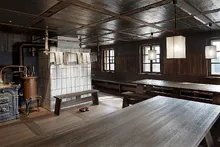 Traditional Black Forest wood-panelled parlour
