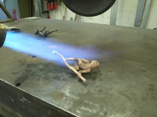 Blowtorch flame on the Species Rara Award monkey figure