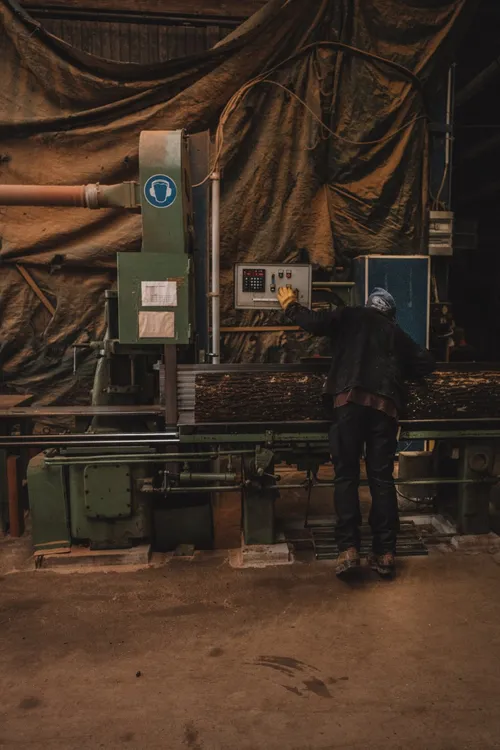 Machinery in the cooperage workshop