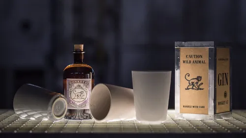 Monkey 47 bottle with Becher cups and gift box