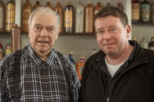 Two men in the Westerwald ceramics workshop