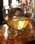 After Nine Punch in a glass punch bowl with cups