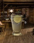 Monkey 47 Ferien highball with a lemon slice