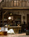 Hand in Hand cocktail on ice in a miniature saloon setting