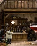 Improved Princeton Cocktail in a miniature saloon setting