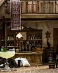 Richmond Gimlet in a miniature saloon setting