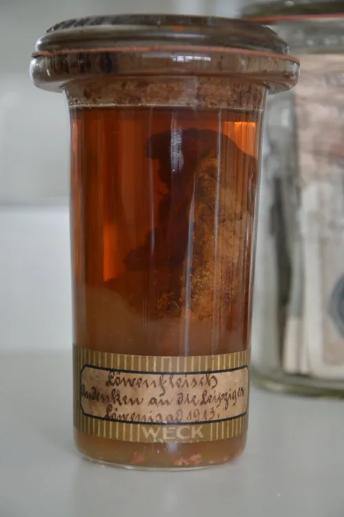 Preserving jar with a handwritten label