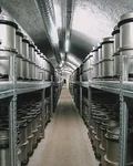 Steel containers stored in the Barbarastollen tunnel