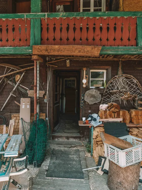 Entrance to an old Black Forest farmhouse workshop