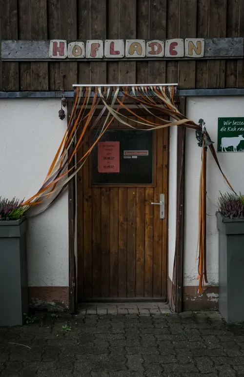 Entrance door of the farm shop